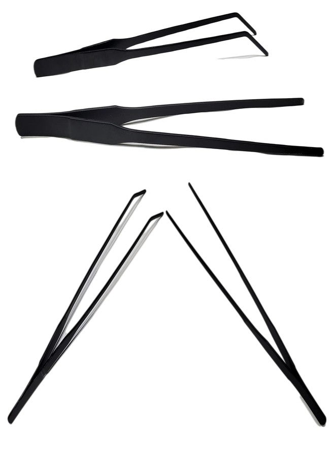 MRTIOO 2Pcs 10.5" Reptile Stainless Steel Long Tweezers Feeding Tongs, Lizards Snake Gecko and Tarantula Supplies, Terrariums Aquarium Fish Tank Tools - 10.5" Black 2Pcs - Image 3